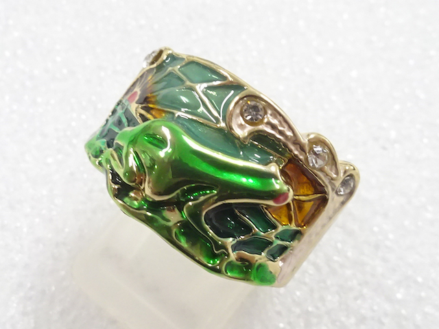 JAPANESE KIMONO / ANTIQUE CRYSTAL RING (SIZE 16.5)